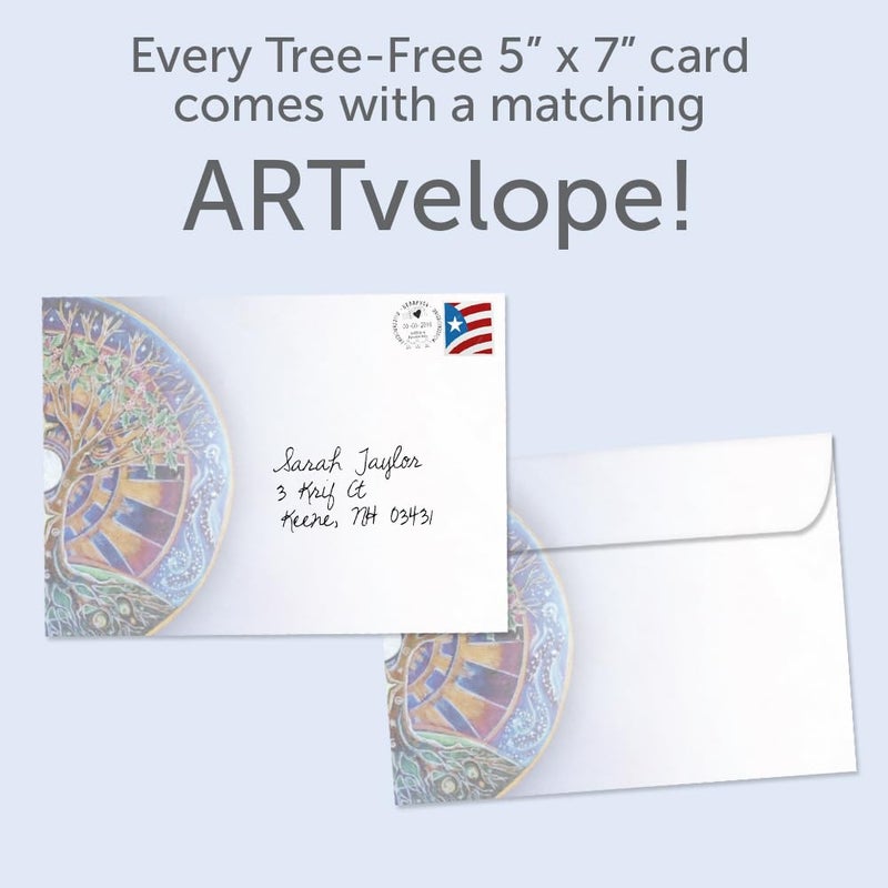 Tree-Free Greetings Solstice Cards and Envelopes, Set of 10, 5 x 7", Winter Solstice Mandala (HB93380) - Image 3